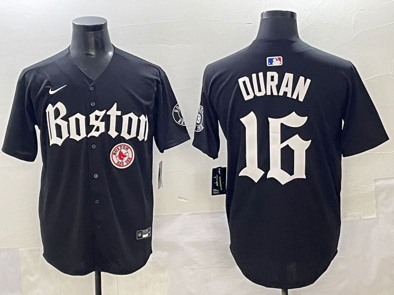 Men 2025 Boston Red Sox #16 Duran Black Five generations Joint Name Nike MLB Jersey style 17